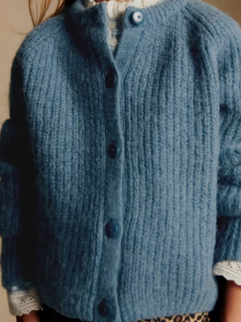 ISO Sézane Blue Emile Cardigan - Picture 2 of 2